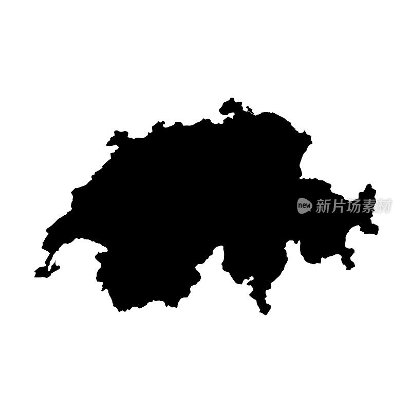瑞士地形图阿尔法海峡湖泊