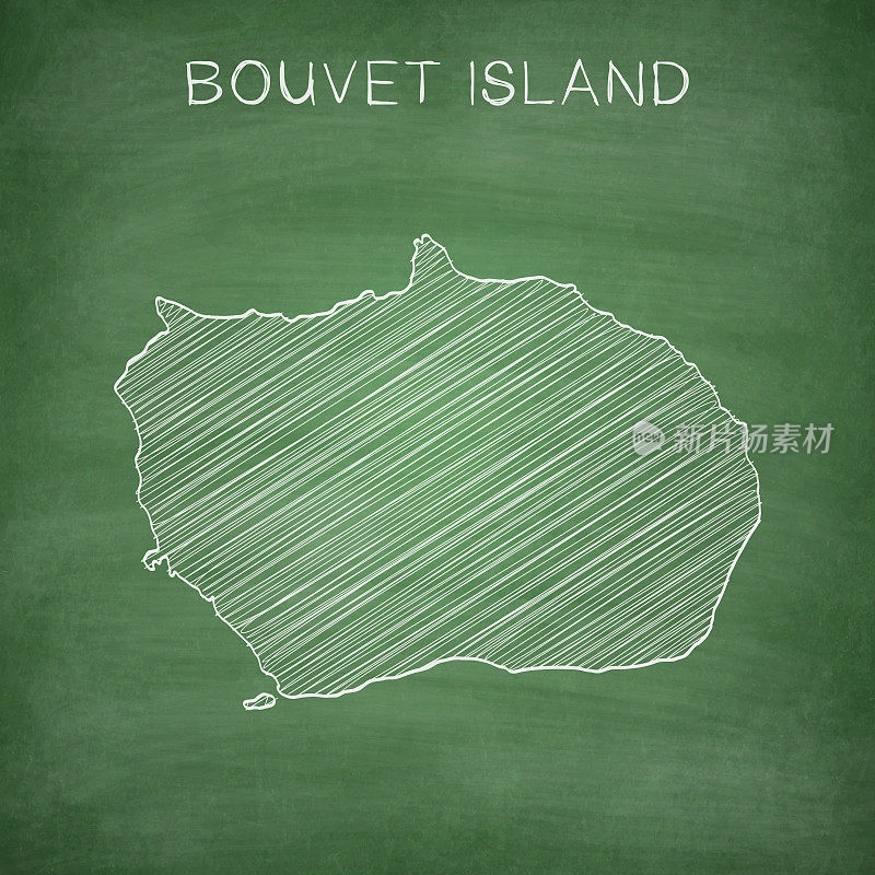 布维岛地图画在黑板上-黑板