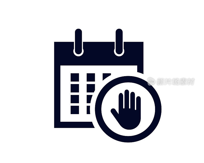 在一个圆圈内用手停止信号显示一个月的天数的日历