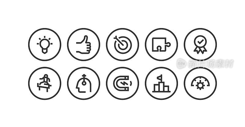 动机，想法，大拇指，动机，目标，态度，合作图标