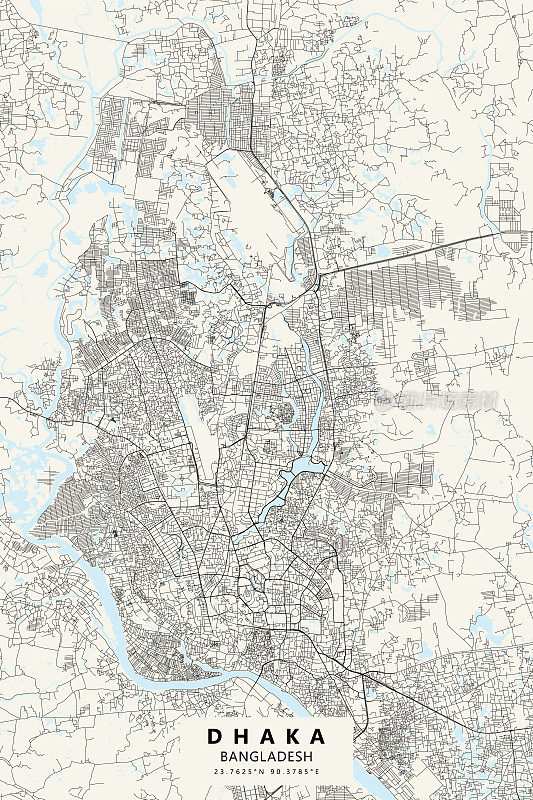 达卡，孟加拉国矢量地图