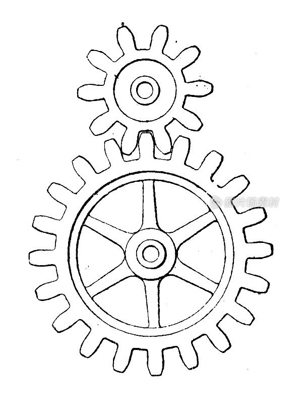 古董插图:齿轮