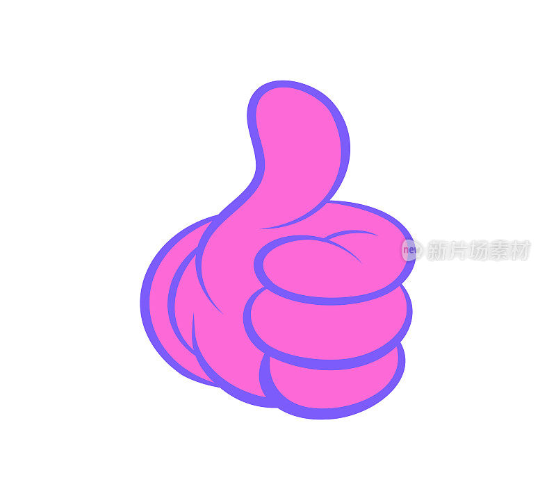 大拇指卡通风格的绘画