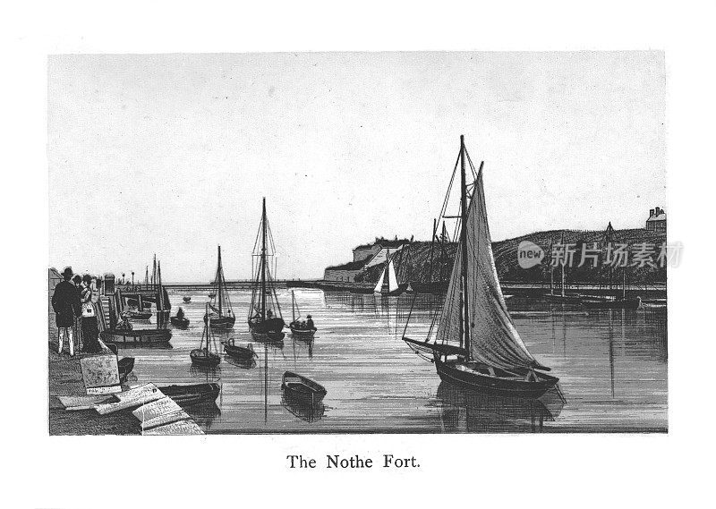 1890年韦茅斯、波特兰和多塞特的景色;