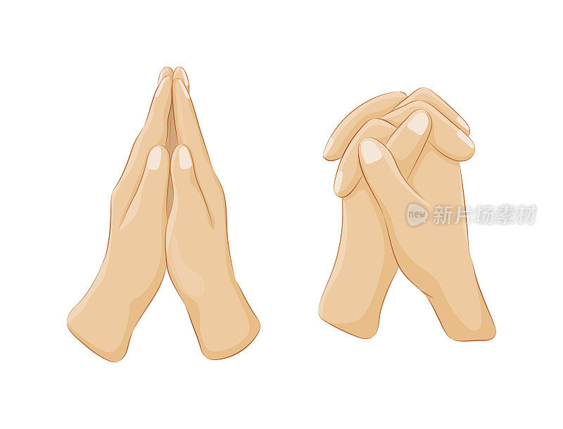 双手合十作祈祷的手势
