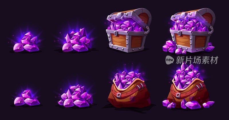 宝箱和紫水晶袋