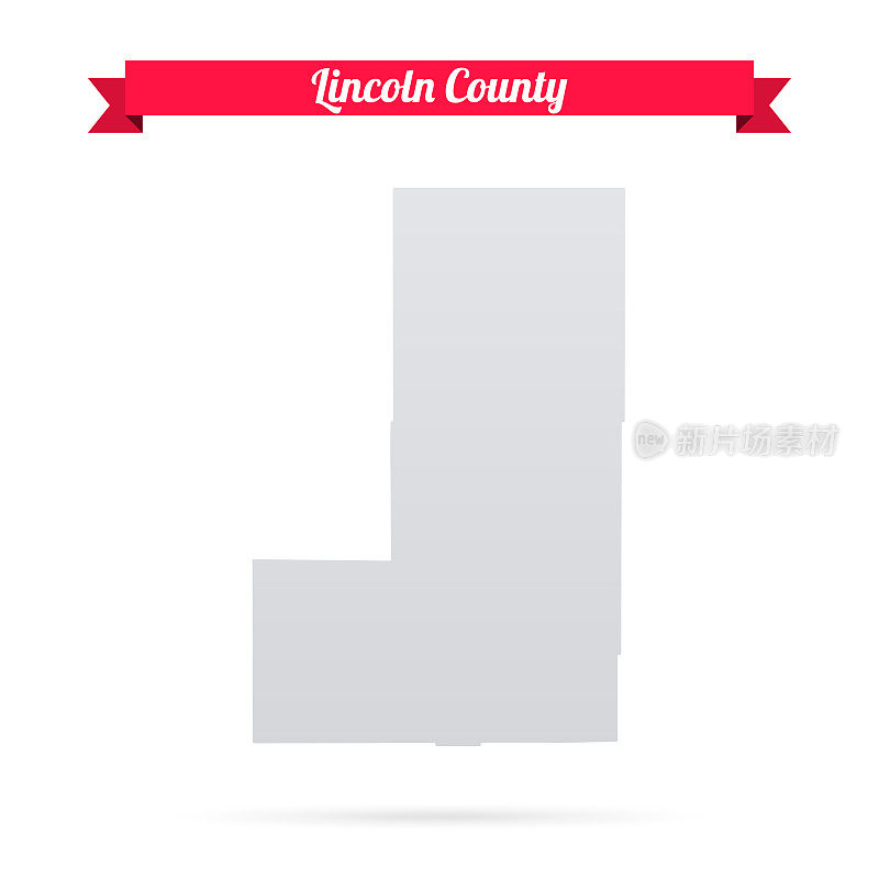 林肯县，科罗拉多州。白底红旗地图