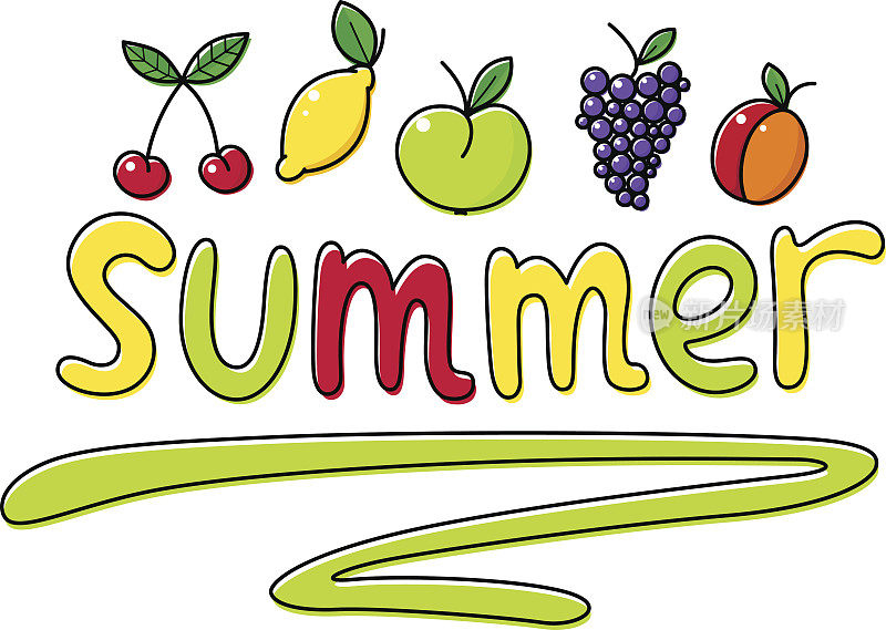 夏季水果水果矢量图
