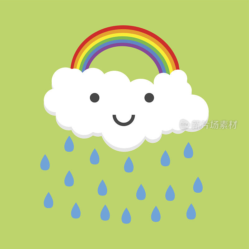 用雨点染快乐彩虹。