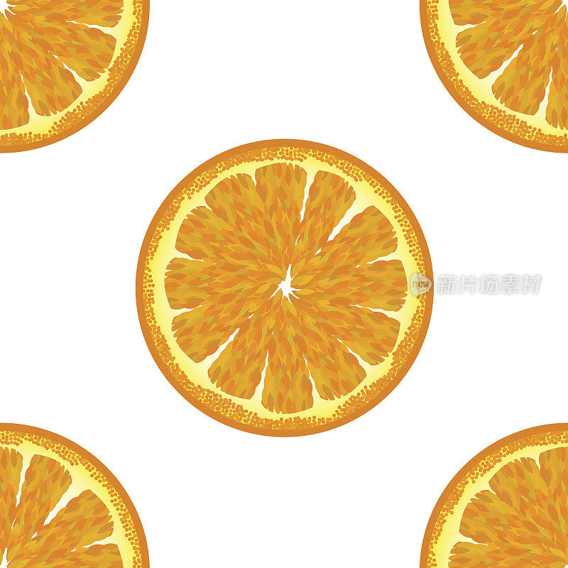 橙色无缝模式。奇异的果实背景