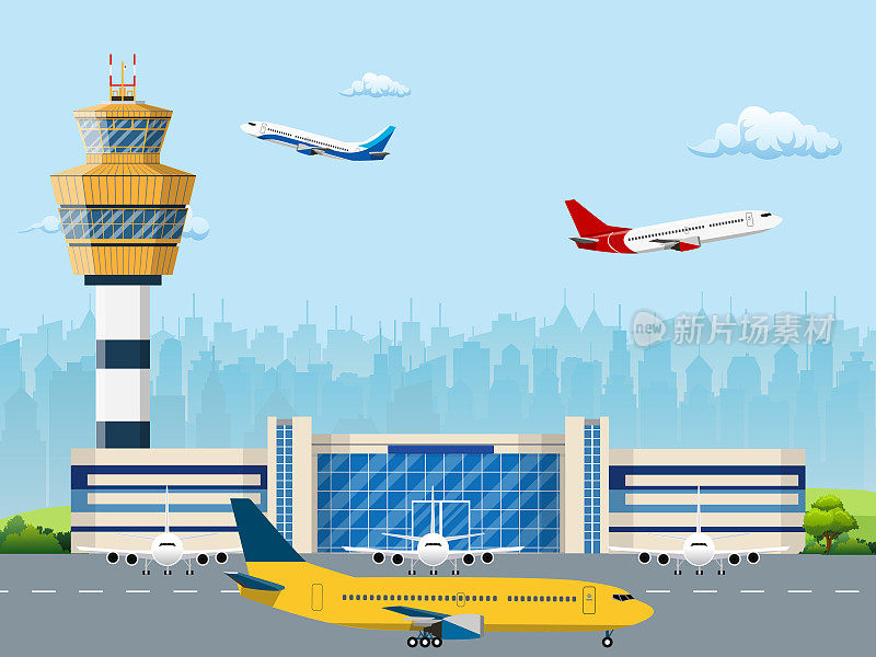 现代化的机场候机楼