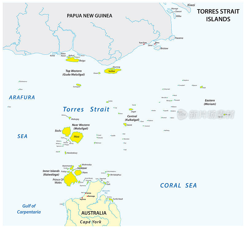 澳大利亚托雷斯海峡群岛地图