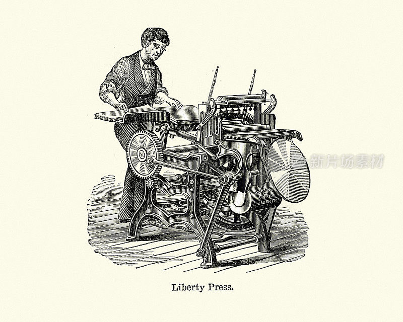 十九世纪维多利亚时代的印刷工人，经营着一家自由印刷厂