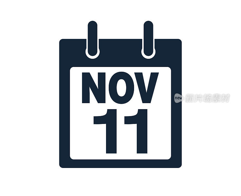 11月11日日历图标股票矢量插图