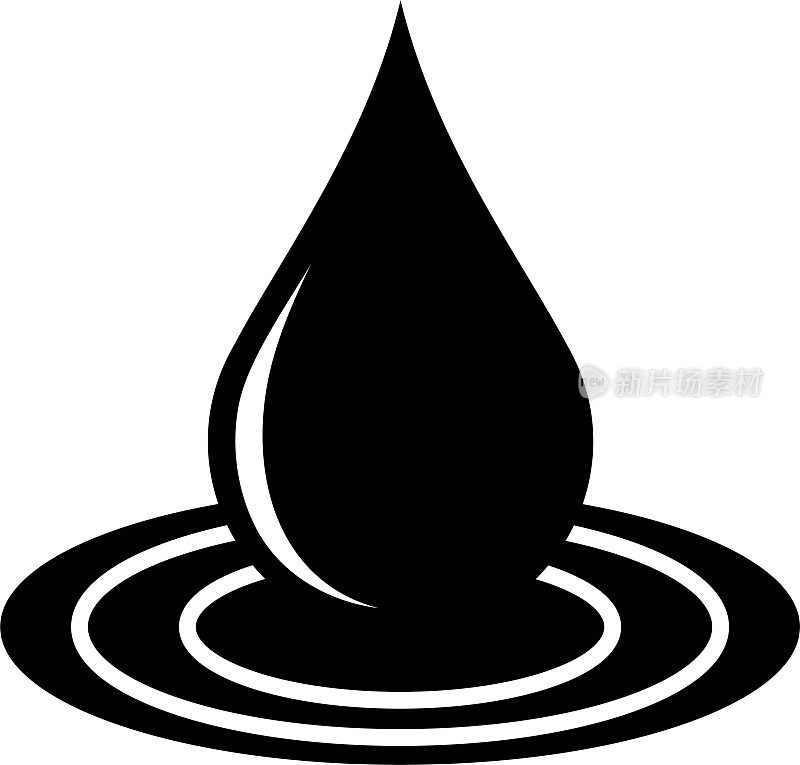 黑色水滴水坑图标