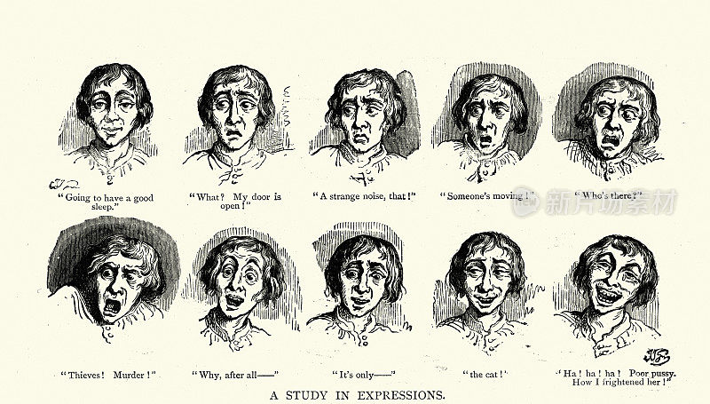 对面部表情的研究，维多利亚，十九世纪