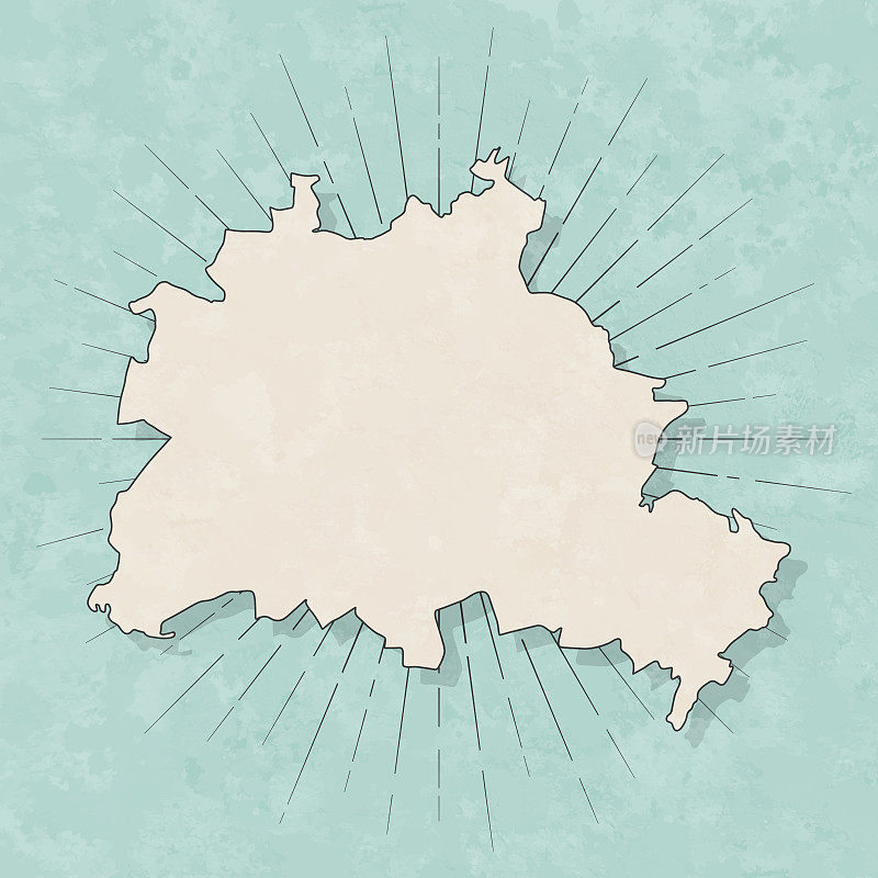 柏林地图复古风格-旧纹理纸