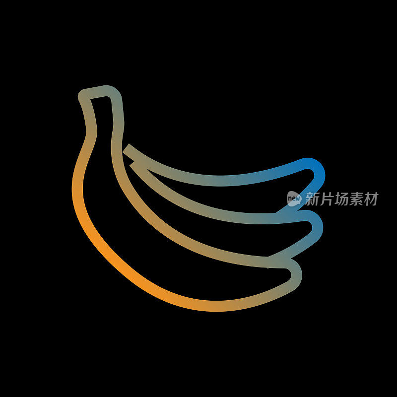 香蕉线图标，轮廓矢量符号