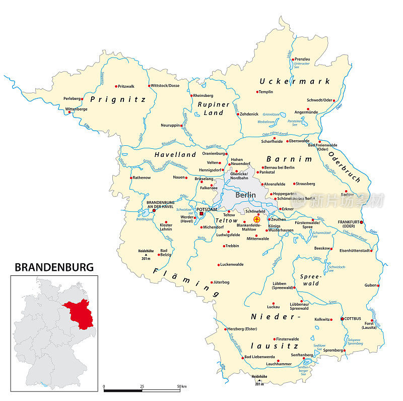 勃兰登堡州德语地图