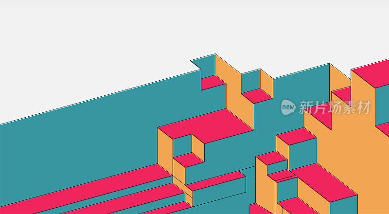 抽象色彩三维几何结构图案背景