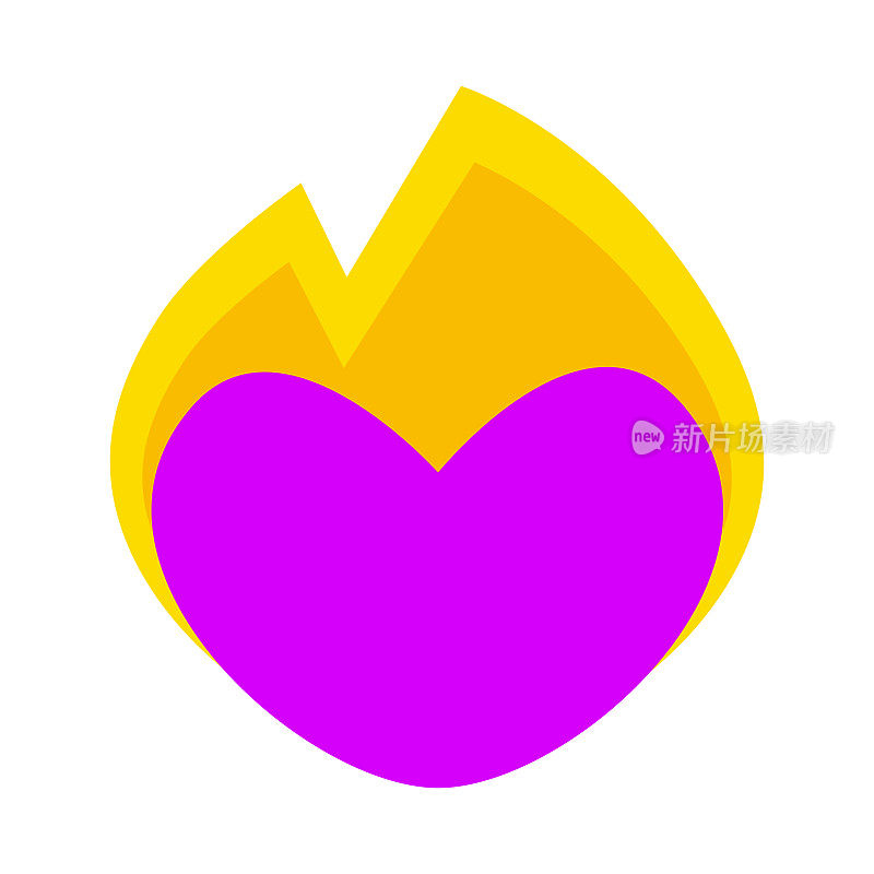 火上的心图标设计