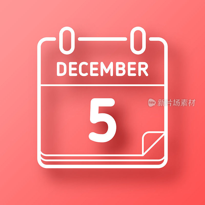 12月5日。图标在红色背景与阴影