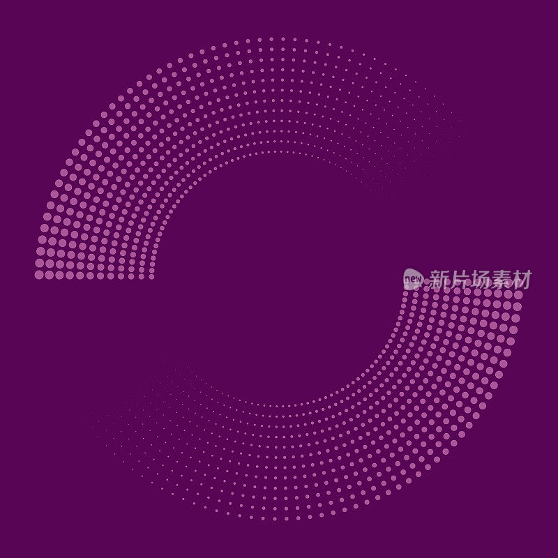 紫色褪色半圆部分的圆形点