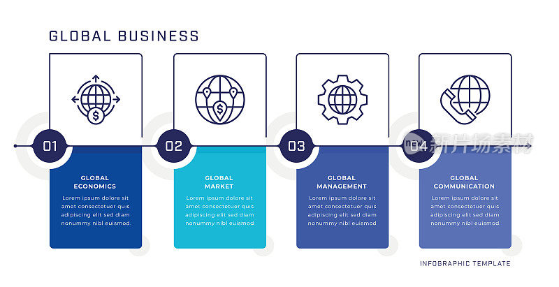 全球业务信息图表设计模板