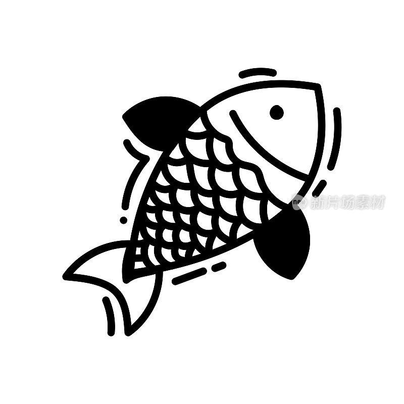 鱼肉手绘图标