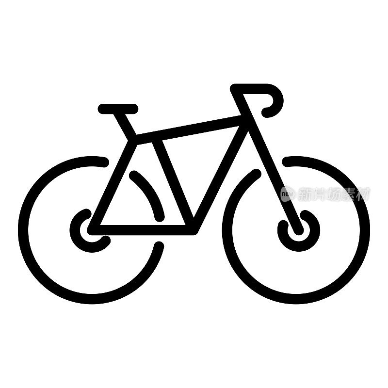 循环线图标,轮廓符号矢量插图