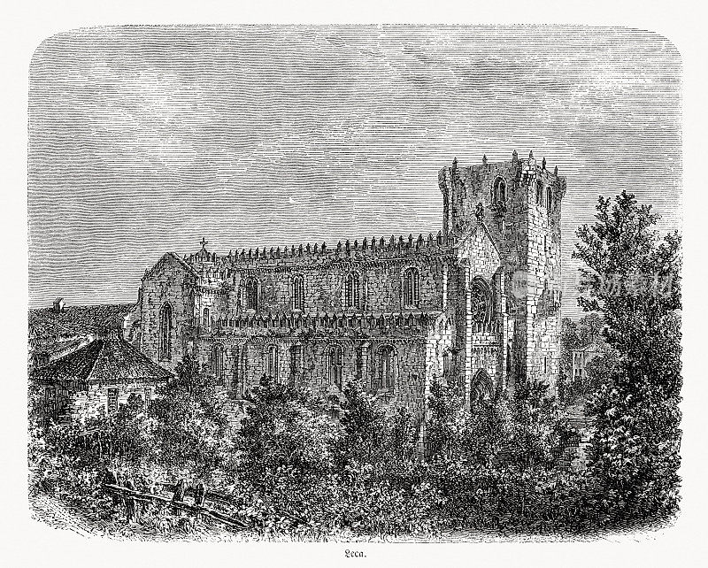 葡萄牙马托西尼奥修道院，木版，1868年出版