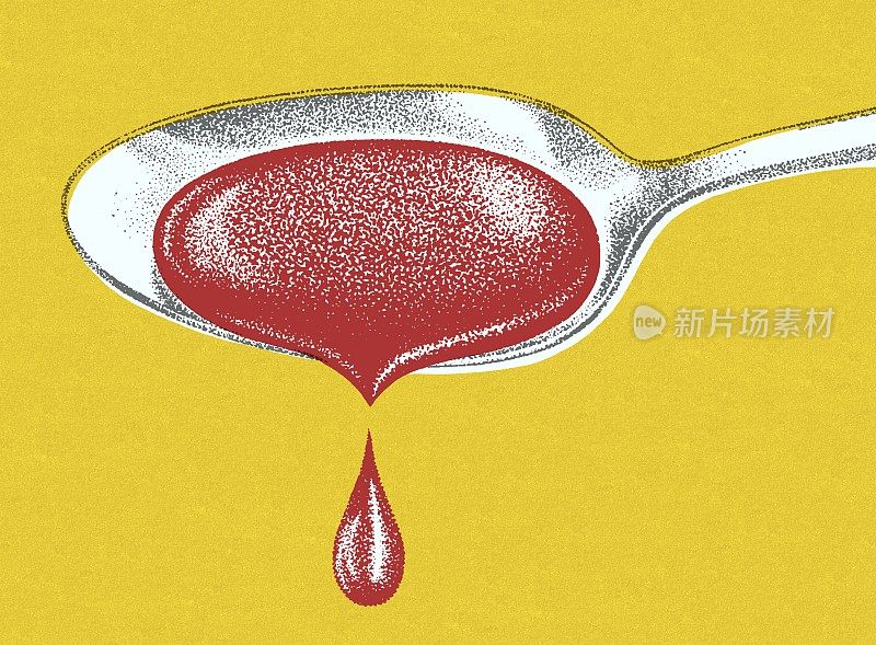 勺子里的红色液体