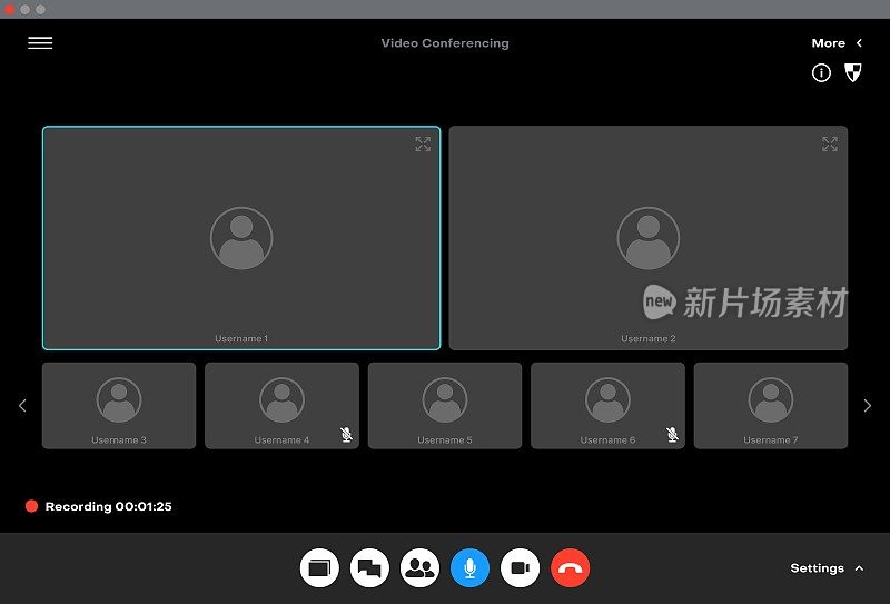 视频通话界面，视频会议通话画面