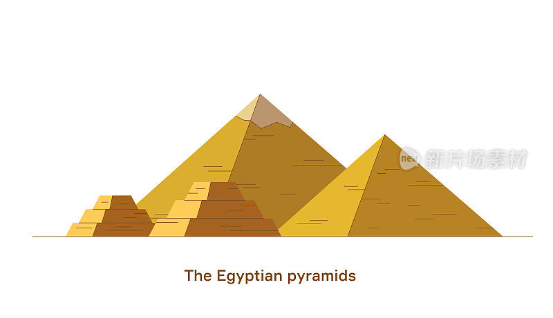 埃及金字塔。向量最小的插图。