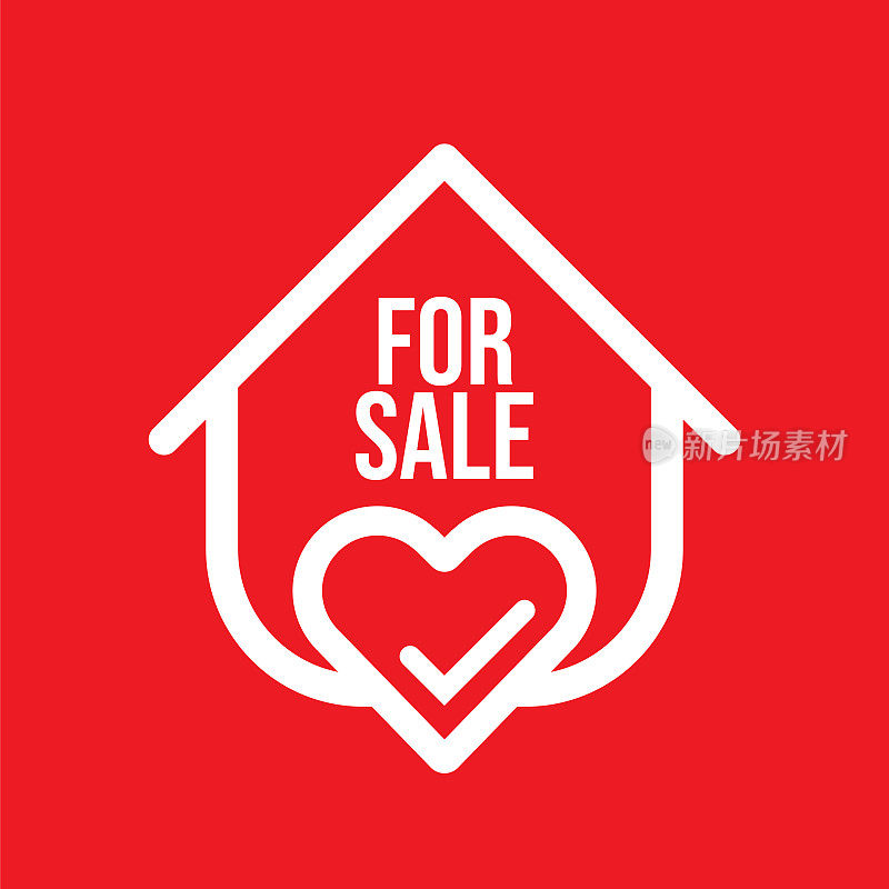房屋出售房地产标志和房屋股票矢量插图