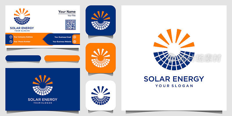 太阳能标志设计矢量，太阳能标志