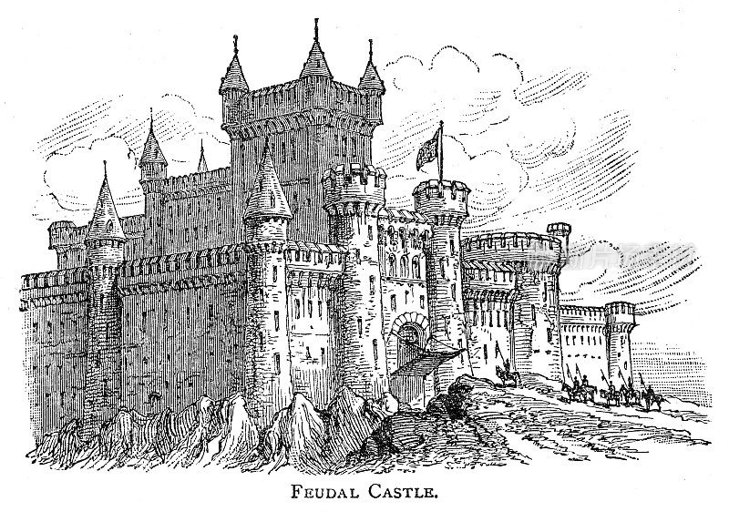 1897年封建城堡版画