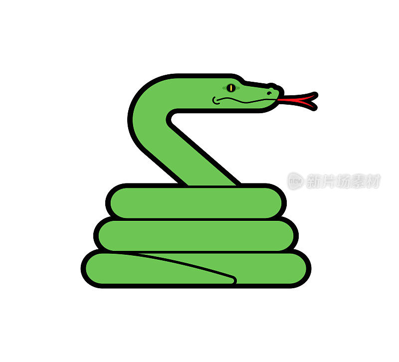 蛇盘绕在一起。蛇的图标标志。矢量图