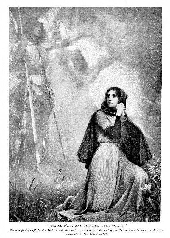 圣女贞德看到幻象，艺术家雅克·瓦格雷斯的画作，百年战争，15世纪欧洲历史