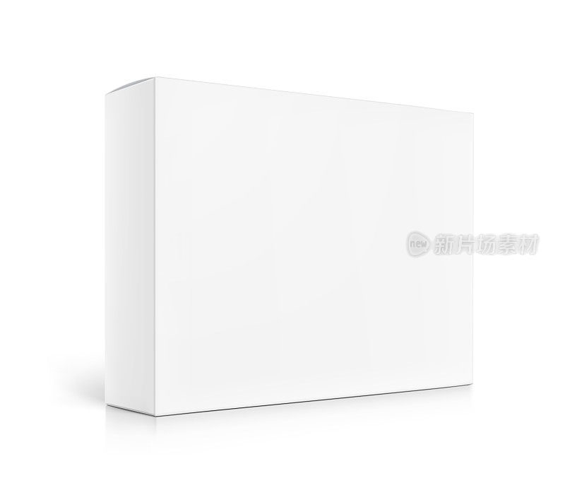 现实的纸板箱模型。矢量插图隔离在白色背景上。