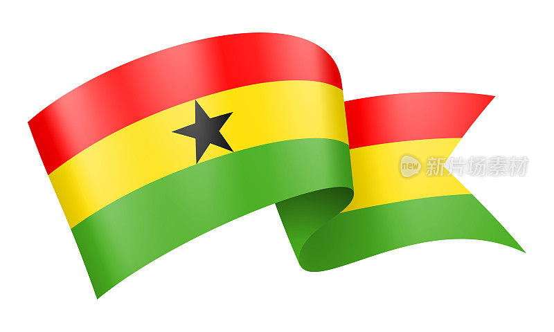 加纳国旗丝带-矢量股票插图