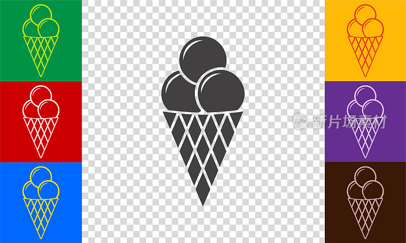 冰淇淋蛋筒图标。
