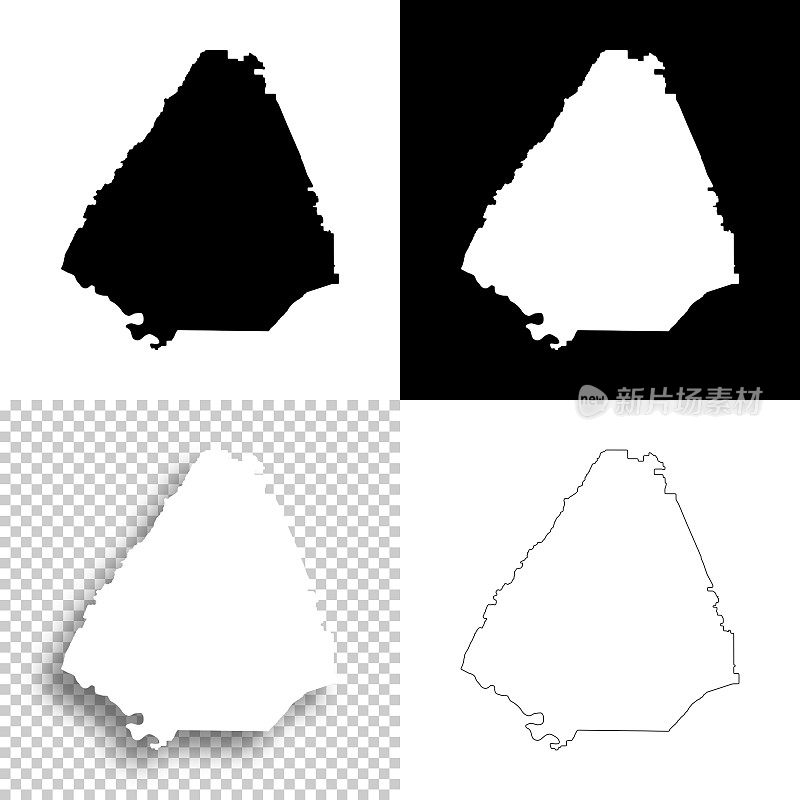 田纳西州麦克明县。设计地图。空白，白色和黑色背景