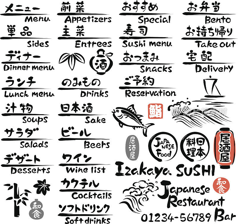 日本菜菜单