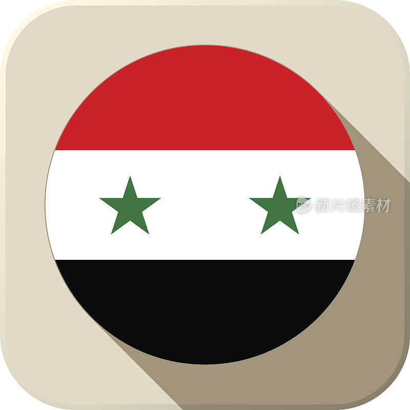 叙利亚国旗按钮图标现代