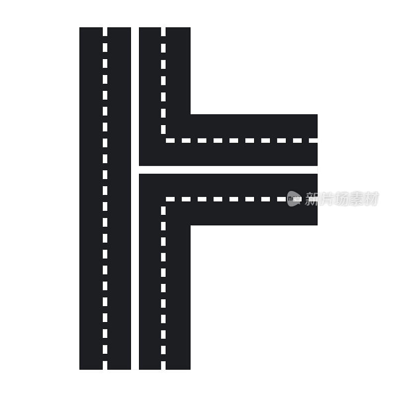 十字路口图标在简单的风格