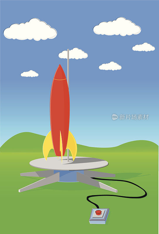 带发射装置的火箭模型