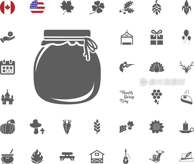 感恩节设计元素徽章和标签在复古风格