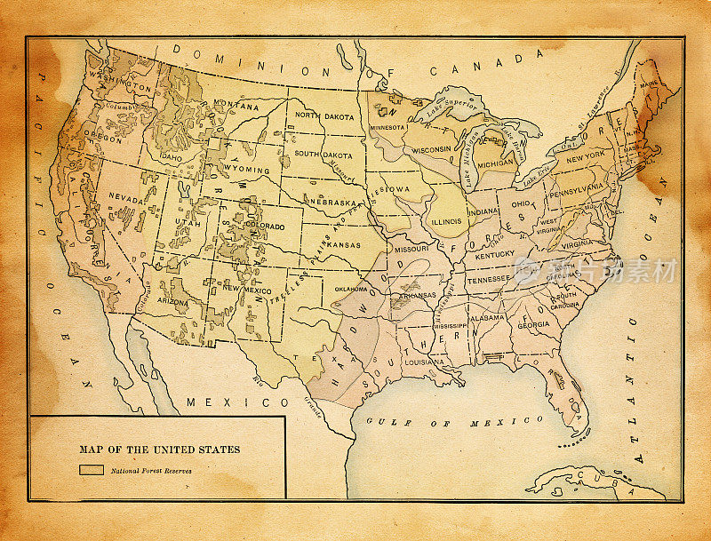 1898年美国地图