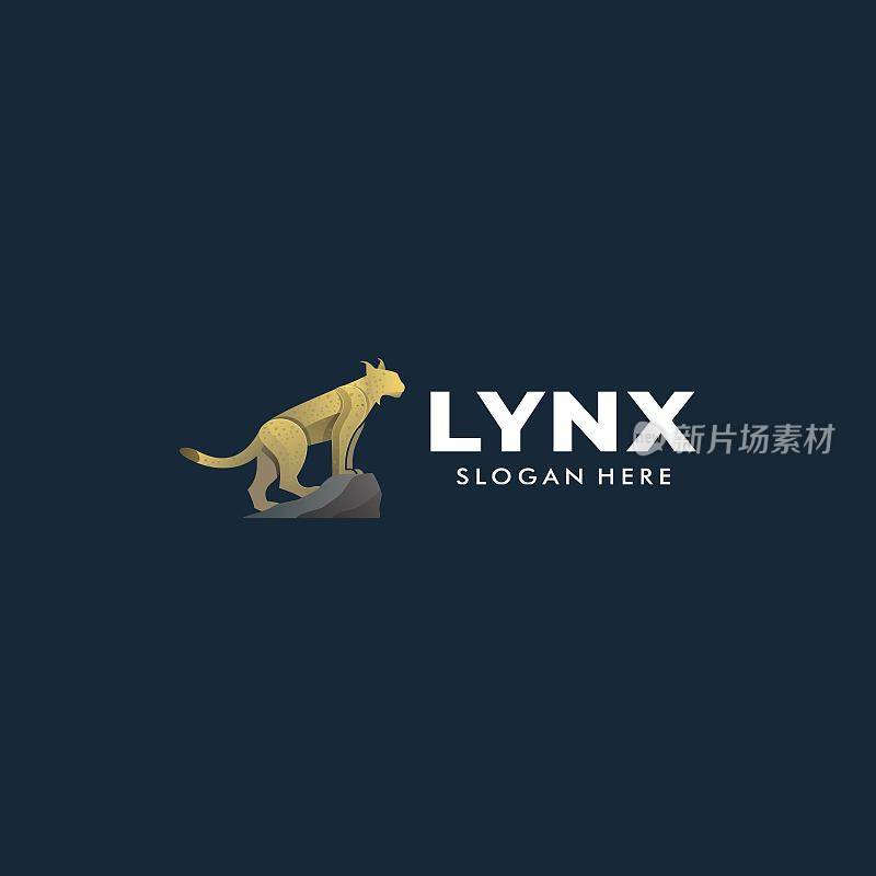 矢量插图Lynx梯度彩色风格。